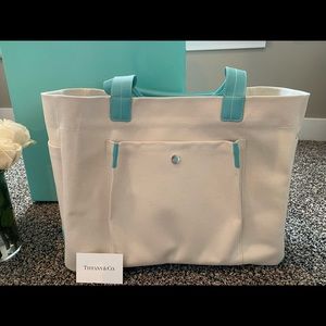 Tiffany & Co. canvas and leather tote